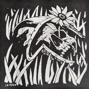 Forgotten Defender - Sew On Screenprinted Patch - Fantasy Art - Original Art - Fantasy - Punk Patch, Crust Punk - Canvas Patch, 4&quot;x4&quot;, skull