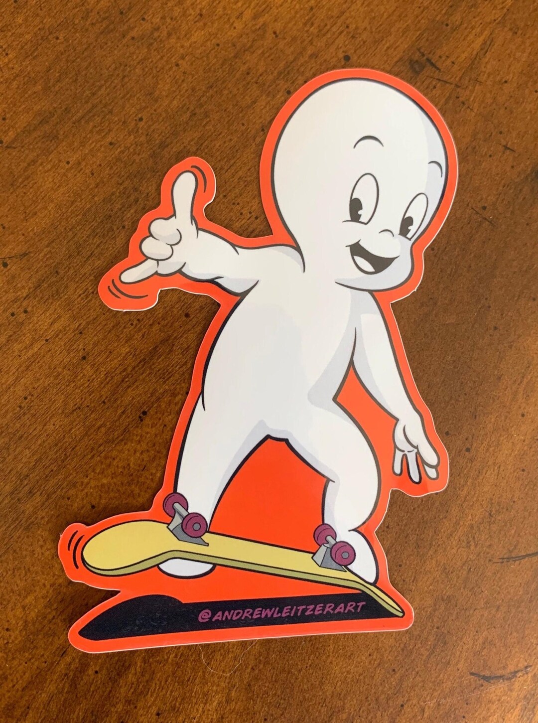 Casper Casper Sticker - Skateboard Helmet Sticker - Cute Vinyl Sticker ...