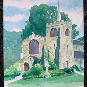 Original Watercolor Painting Church of the Holy Trinity