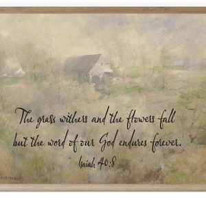 Christian Home Decor, Gift Idea for her, Serene Painting, Bible Scripture, Art