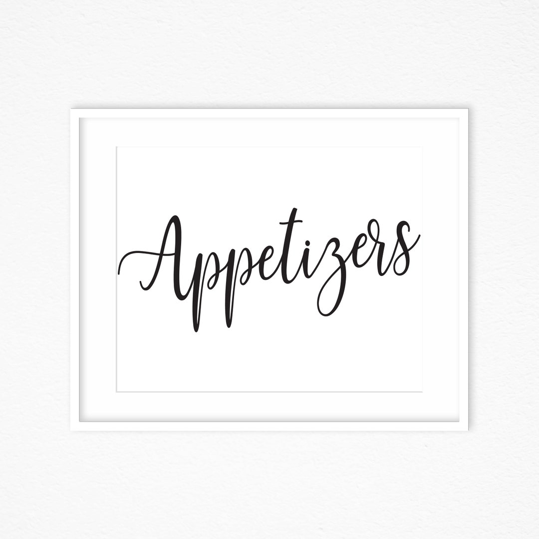 WEDDING SIGNS PRINTABLE Appetizers Wedding Table Signs, Wedding Sign ...