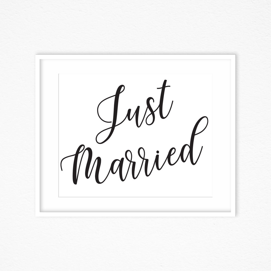 Just Married Printable - Etsy