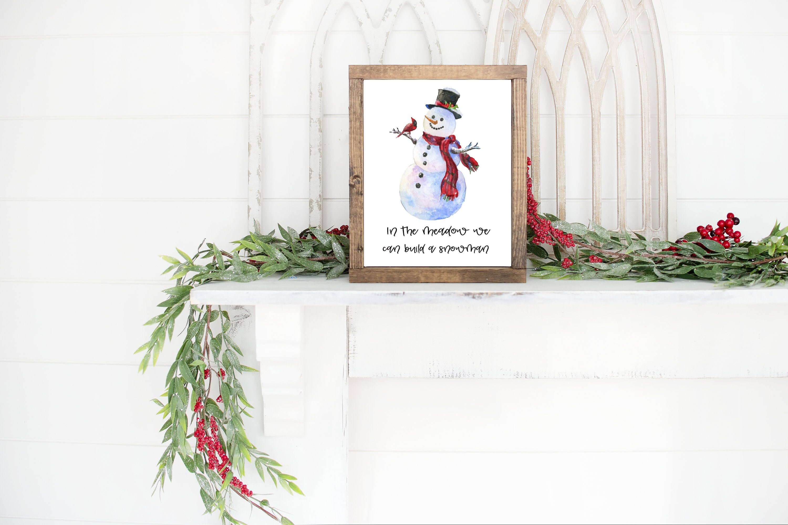 Printable Snowman Wall Art Home Decor Etsy