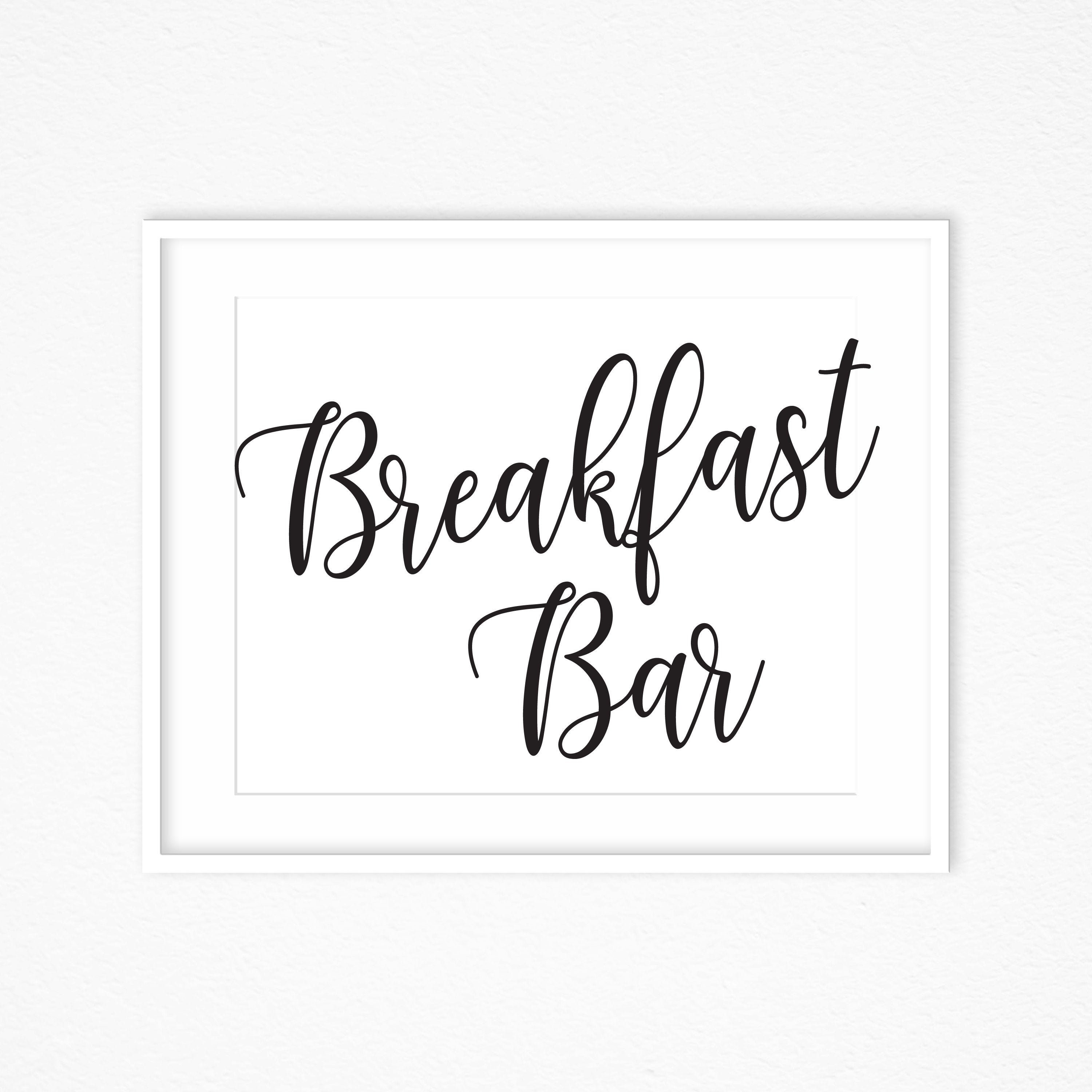 Printable Breakfast Bar Wedding Signs Etsy