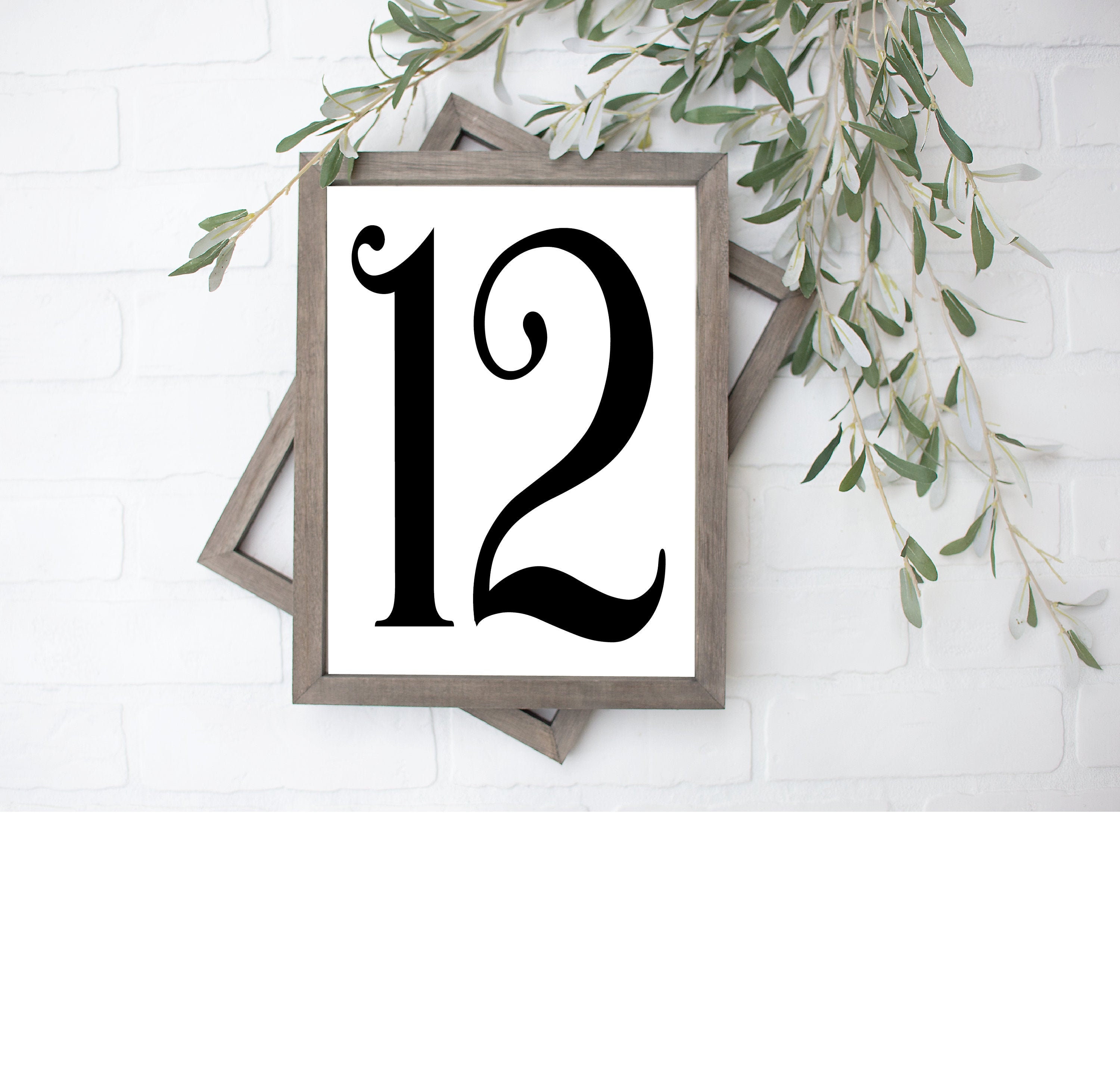 Number 12 Print Number Signs Print Numbers Printable digital Etsy