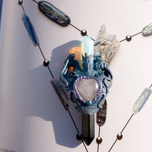 dragon heart, curative amulet, necklace energetic, rose quartz, love witchcraft, love spell, spell necklace, healing shamanic itens