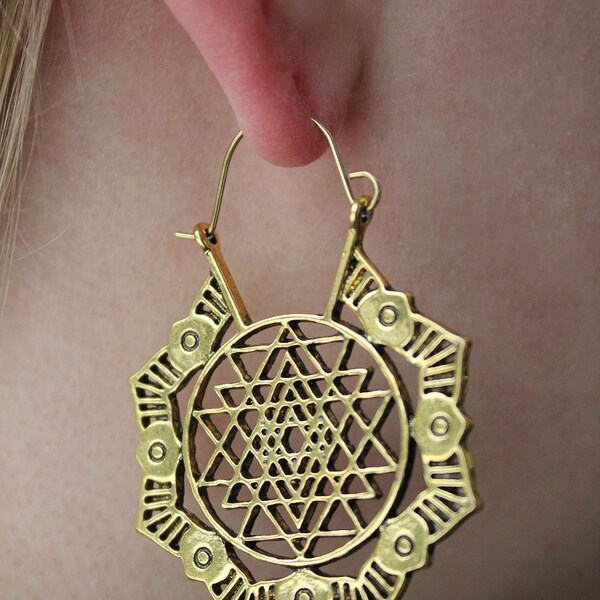 Sacred Geometry Vintage Drop Earrings