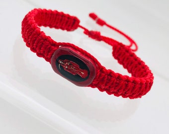 Santa Muerte bracelet black/red