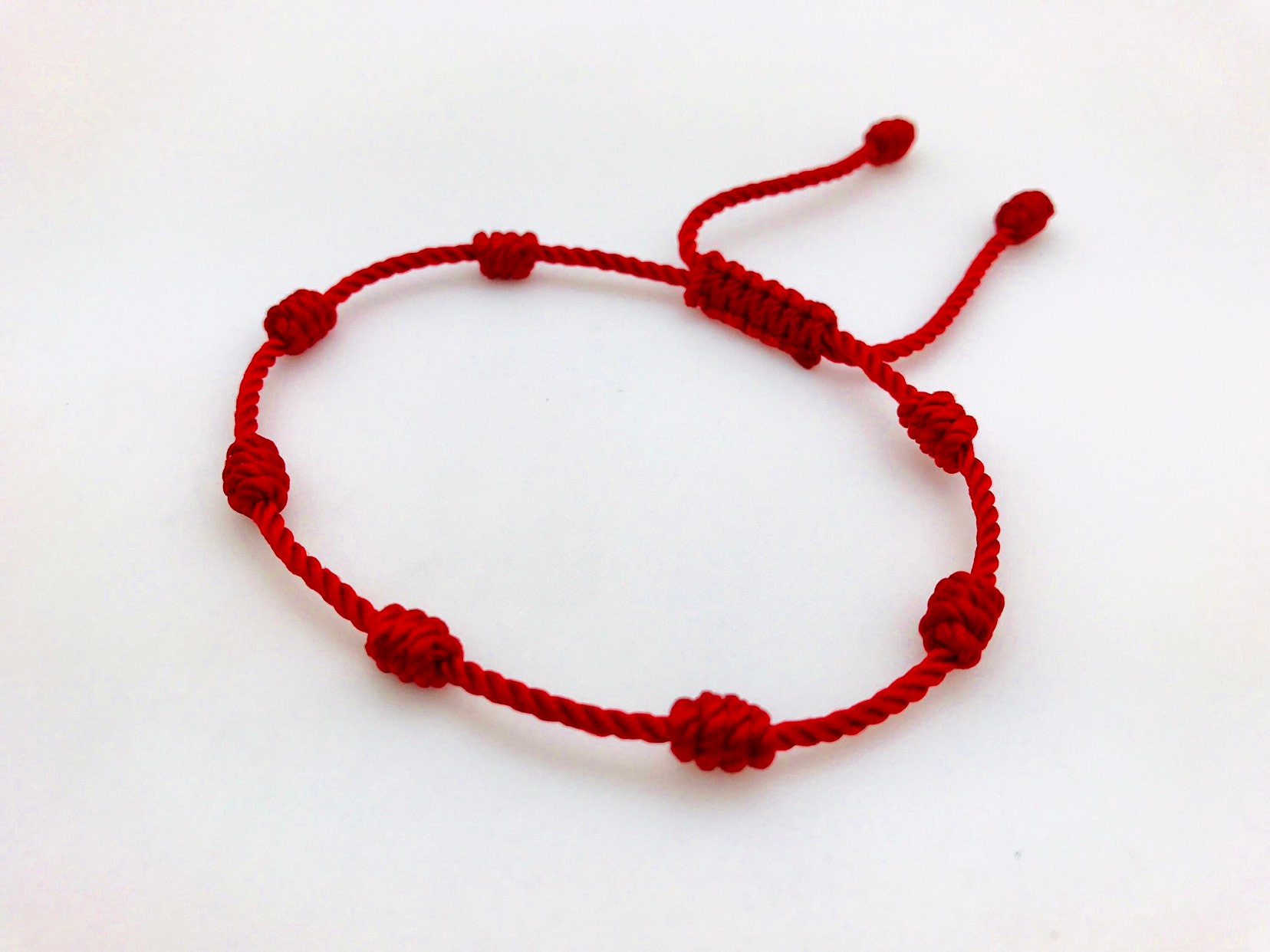 Men's Red Cord Bracelet - Protection Bracelet - Amulet Bracelet - Sterling Silver Clasp - Red Cord Bracelet for Men - Red String Bracelet