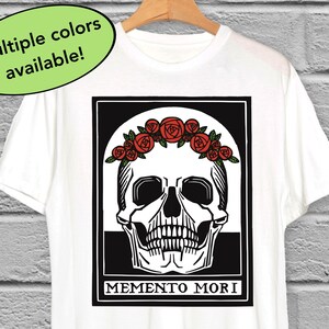 Memento Mori T-Shirt | Skull with Crown of Roses Shirt | Dark Acadamia T Shirt