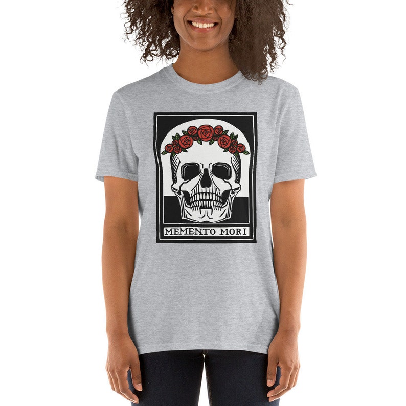 T-shirt Disturbia Memento Mori à Tête De Mort - Style Horror/punk, Neuf Avec étiquettes, Couleur Gris