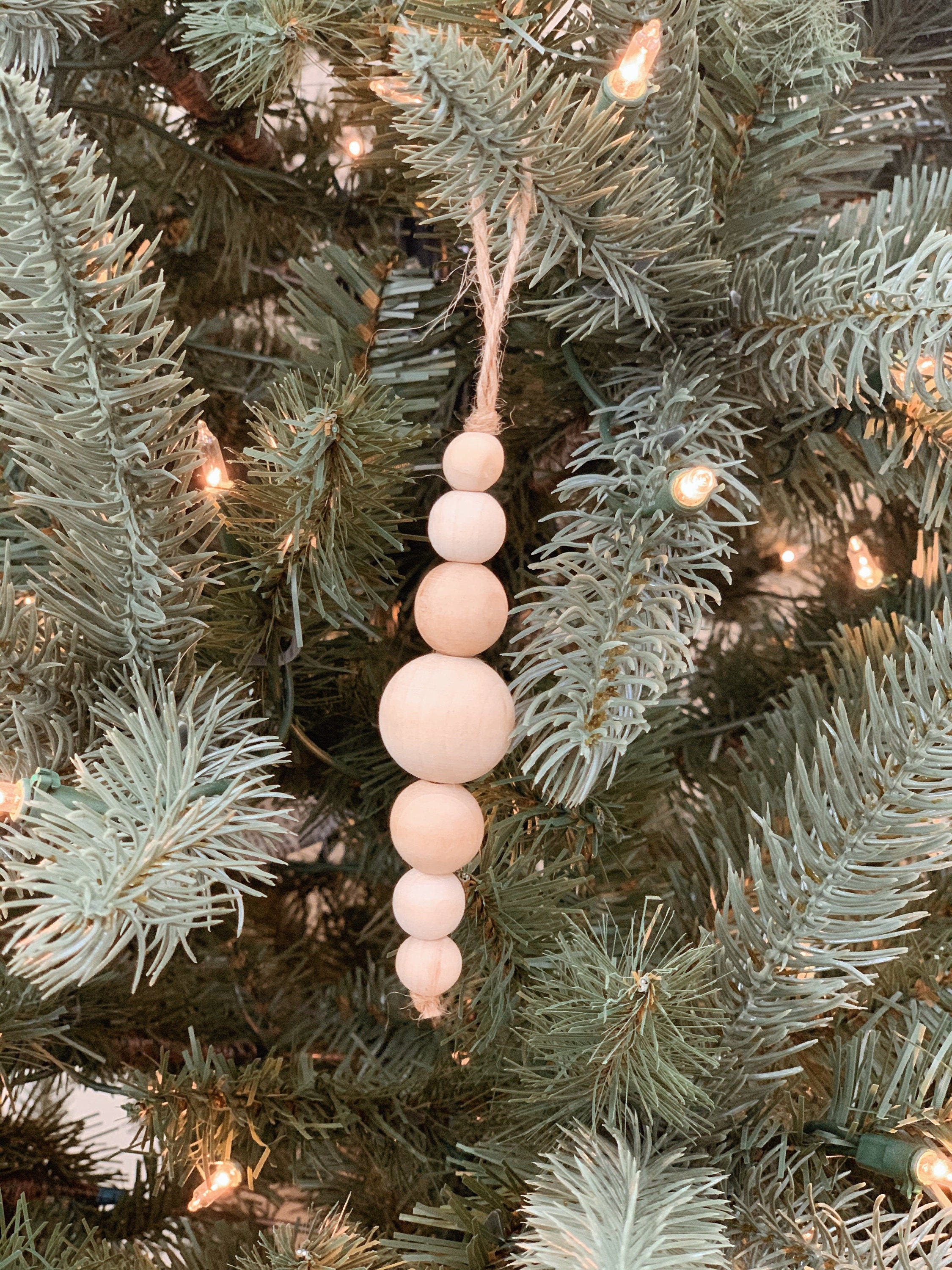 6FT and 9FT Christmas Tree Garland, Wood Bead Garland Wooden Bead