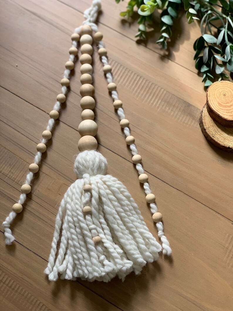 Wooden Bead Tassels Tassels Tassel Home Decor Chuncky Etsy