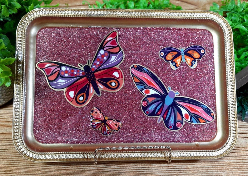 Rose Gold Butterfly Tray