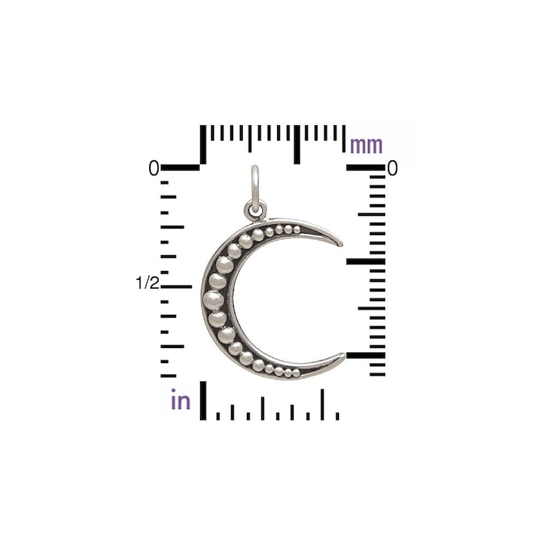 Jewelry Supplies Pendants Crescent Moon with Granulation Jewelry Findings Celestial Charms