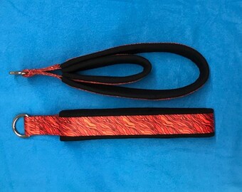 Pilates double loop padded straps, reformer straps, pilates reformer straps, pilates straps, pilates foot straps,  "Hot Lava" Pattern