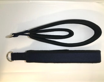 Pilates straps, pilates reformer straps, Set double loop padded pilates straps, reformer straps, pilates foot straps,  *SLIM* Navy