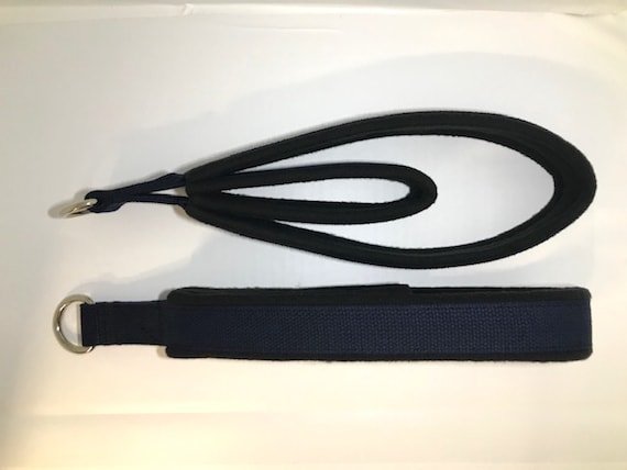 Pilates straps, pilates reformer straps, Set double loop padded pilates  straps, reformer straps, pilates foot straps *SLIM* Navy