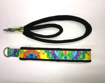 Pilates straps, pilates double loop padded straps, reformer straps, pilates foot straps, reformer double loop straps, "Psychadelia" Pattern