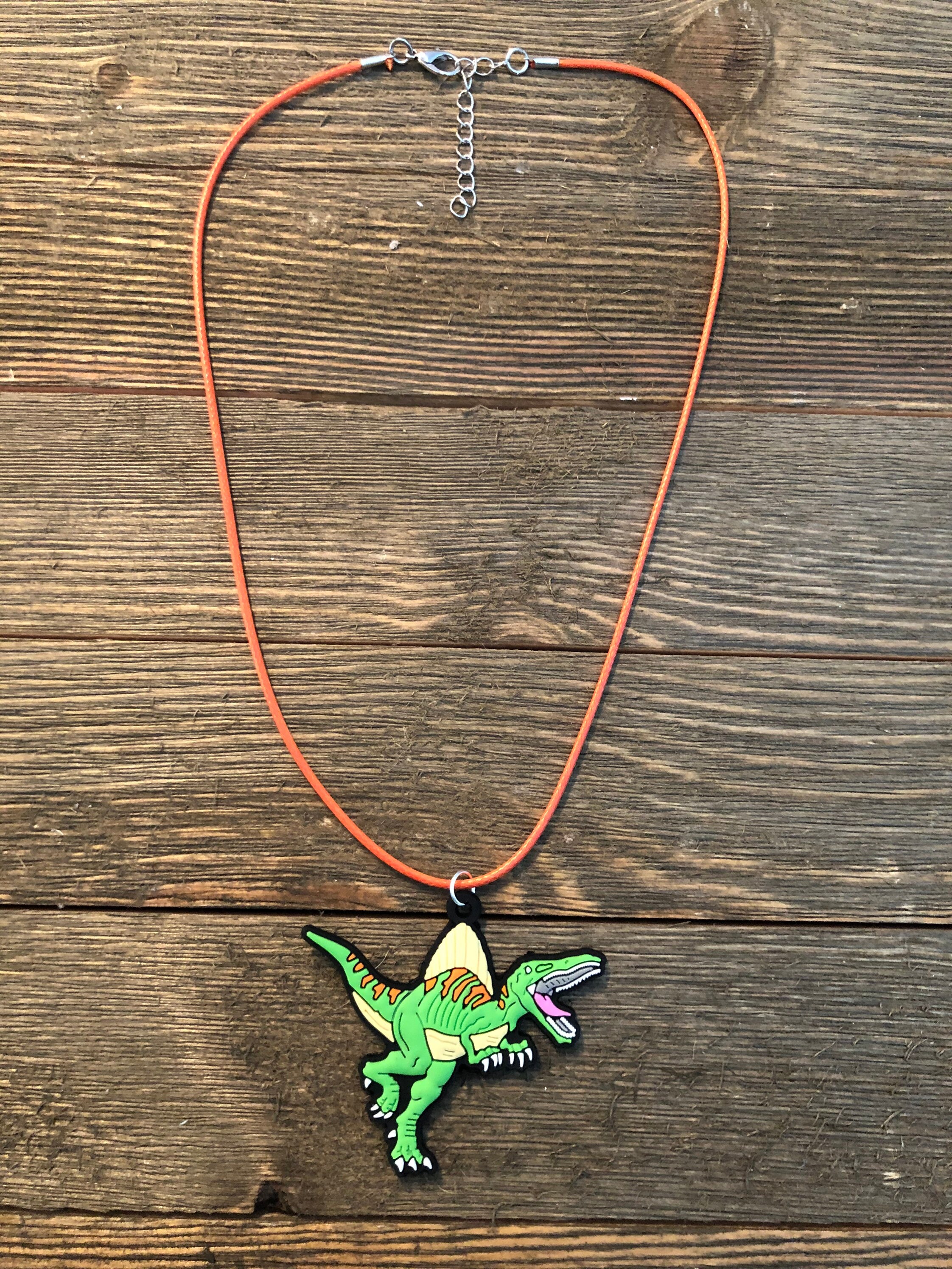 Green Dinosaur Necklace Dinosaur party Little Boys Necklace Etsy.de