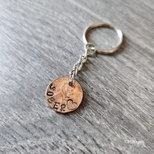Sober Penny Keychain: Lucky AA Medallion