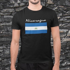 Nicaragua t-shirt, Camiseta de manga con la bandera de Nicaragua, Nica shirt