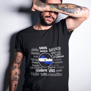 Shirt El Salvador, camiseta con frases Salvadoreñas, uniseks T-shirt met korte mouwen, Caliche Salvadoreño