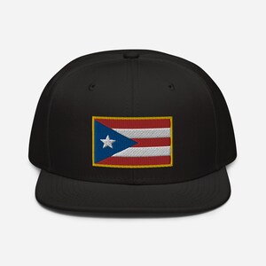 Puerto Rico hat, Gorra plana bordada con Bandera de Puerto Rico, snapback cap with Puerto Rican Flag