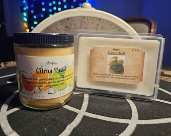 Citrus Basil candle and wax melts