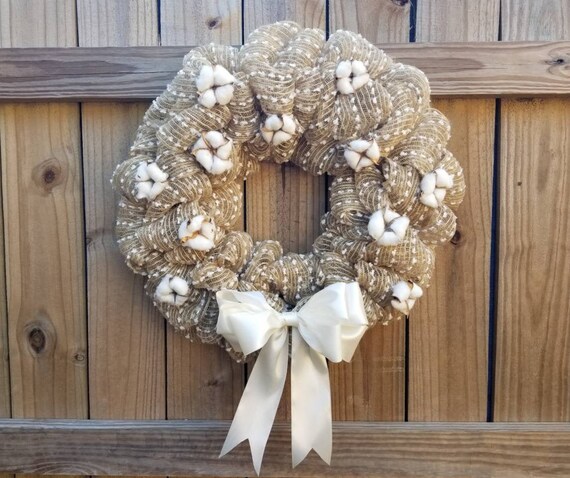 Burlap Wreath Burlap Door Wreath Rustic Wreath Rustic Etsy