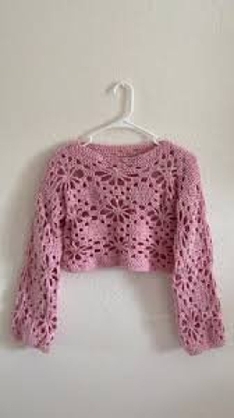 Flower Crochet Long Sleeve Top