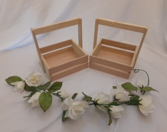 3x7x8 wood crate with 9"h handle