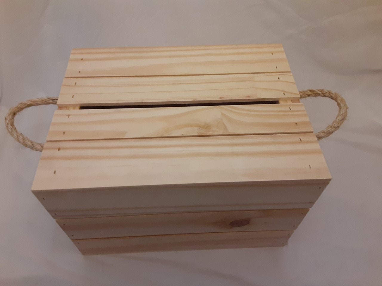 Rustic Wedding Card Box Crate: Eastern White Pine, Lockable