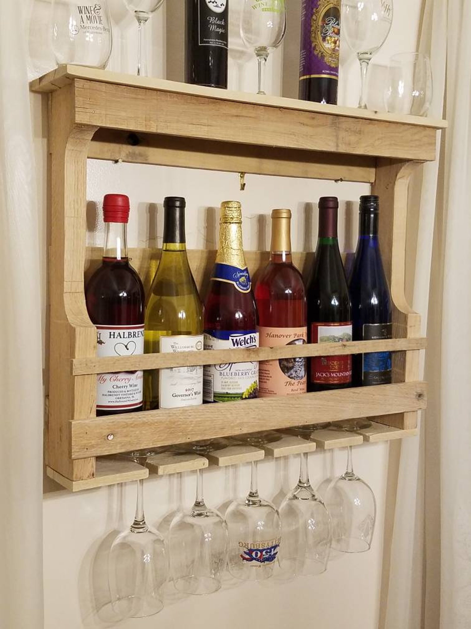 White wash wine rack 24w wall mounted wine rack wine Etsy