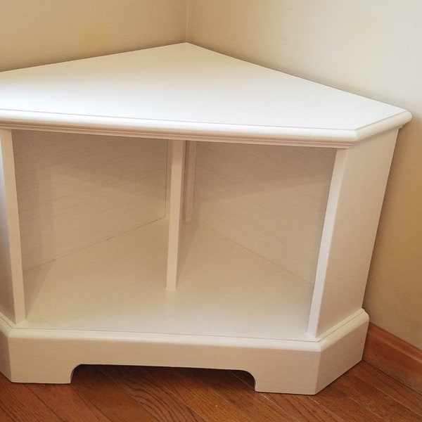 6x20x19 Custom Made Corner Bench Unit With Lower Storage or Display Area. White Corner Bench