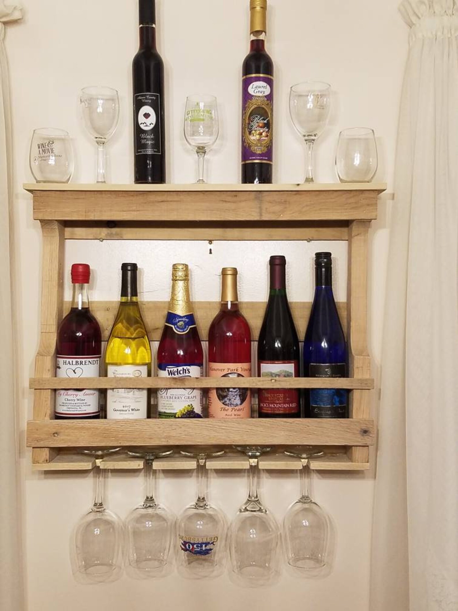 White wash wine rack 24w wall mounted wine rack wine Etsy