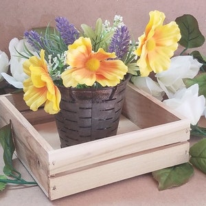 Rustic Wood Crate: 7&quot; Square Unfinished Wedding Centerpiece Riser