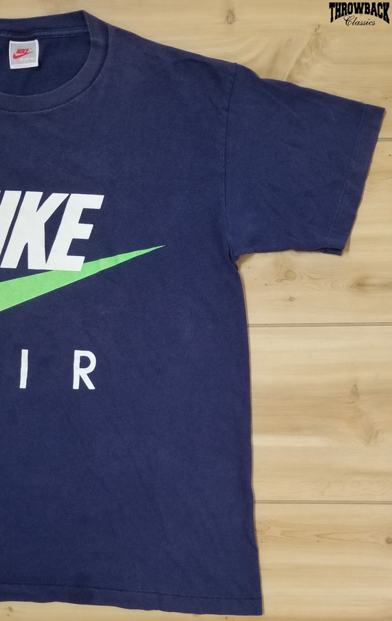 Vintage Nike Air 90s Tee Shirt Gray Tag Retro Spe… - image 3