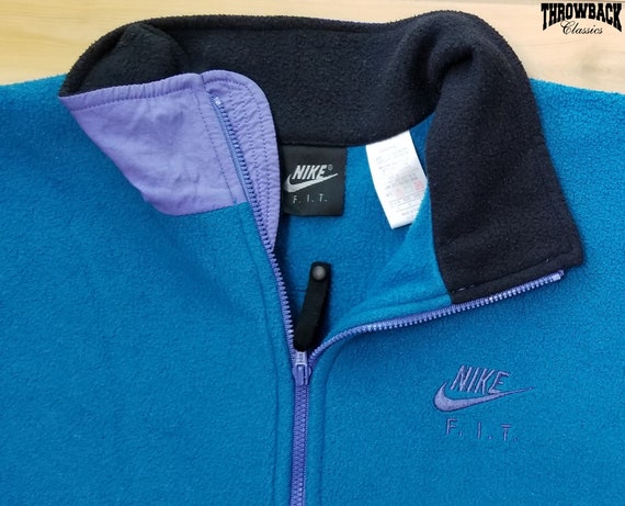 Amerika Een centrale tool die een belangrijke rol speelt breken Vintage Nike F.I.T 90s Fleece Sweater Jacket Black Tag Retro - Etsy