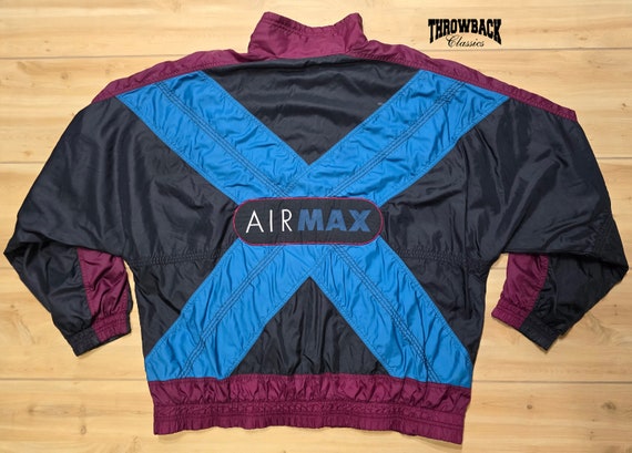 Vintage Nike 90er Air Max Jacke Windbreaker Seltener Spellout ReiBverschluss HerrengroBe Extra GroB oder Damen UbergroBe XL Etsy