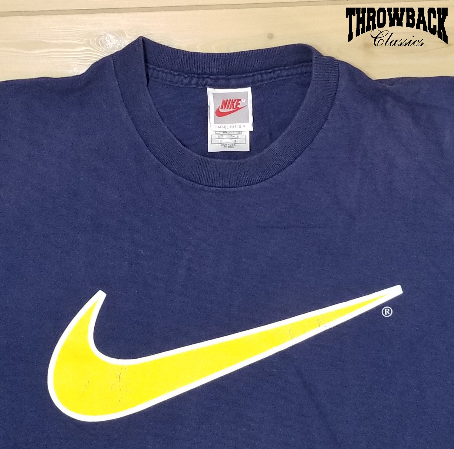 Vintage Nike 90s Tee Shirt Gray Tag Big Swoosh Logo - Mens