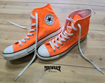 Naranja Converse High Tops All Star Vintage Style Zapato - Mujer Tamaño 9 o Hombres 7