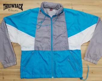 Vintage Nike 90s Light Windbreaker Jacket Gray Tag Pullover Retro Clothing Men Size Small / Oversize Womens S/M