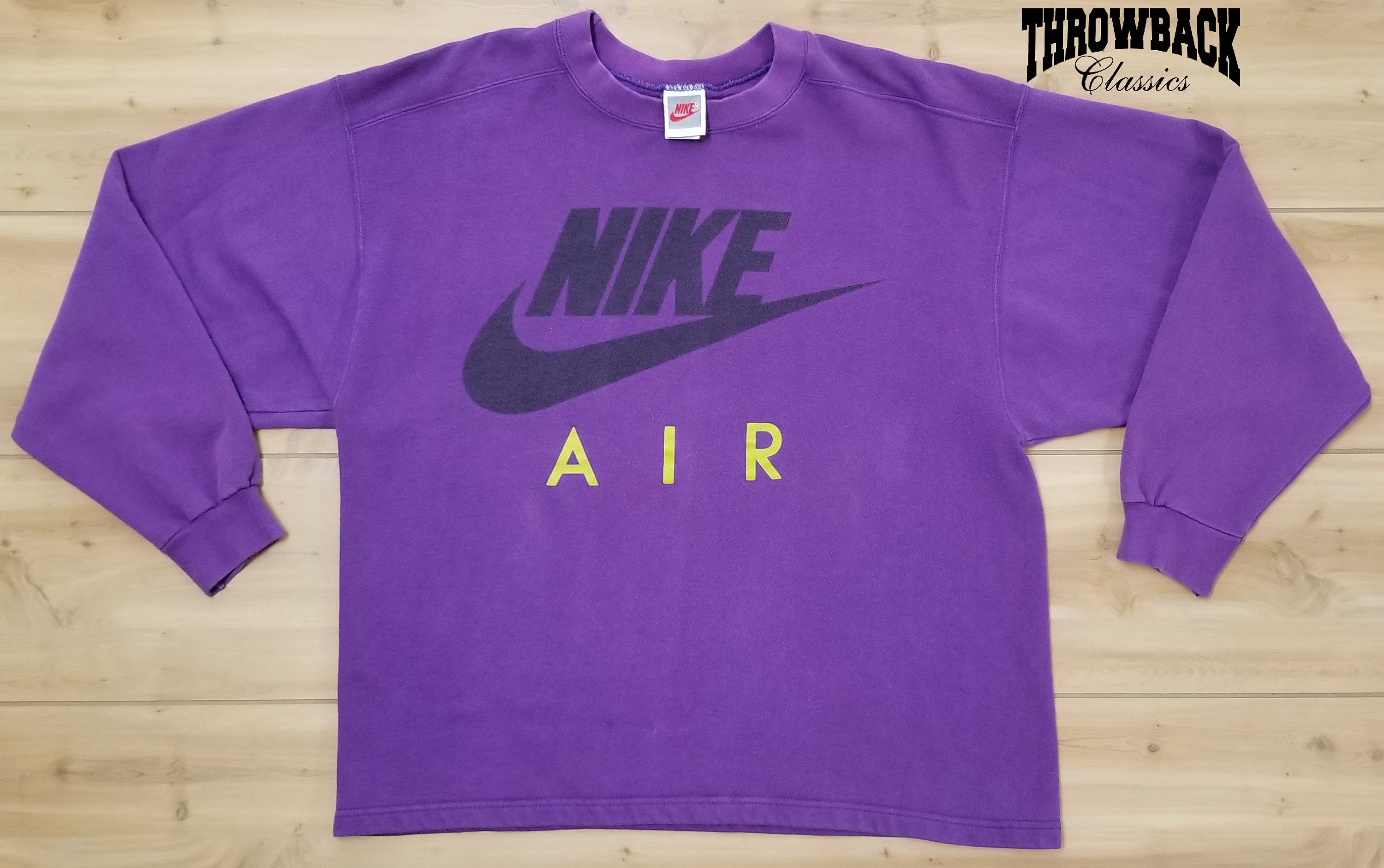 Omdat technisch vermijden Vintage Nike Air 90s Sweatshirt Gray Tag Retro Purple Crewneck - Etsy