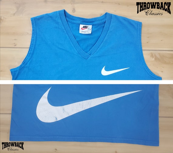 Vintage Nike 90s White Tag Big Swoosh Logo Back B… - image 1