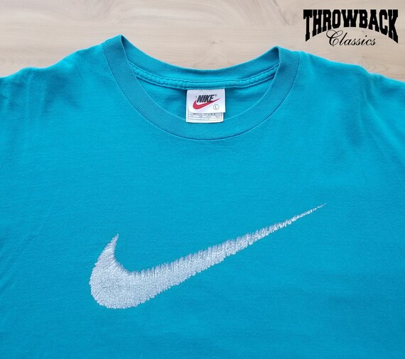 Vintage Nike 90s White Tag Swoosh Logo Tee Shirt … - image 2