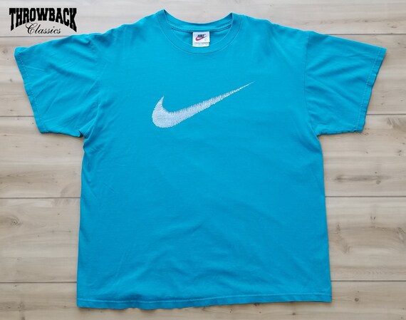 Vintage Nike 90s White Tag Swoosh Logo Tee Shirt … - image 1