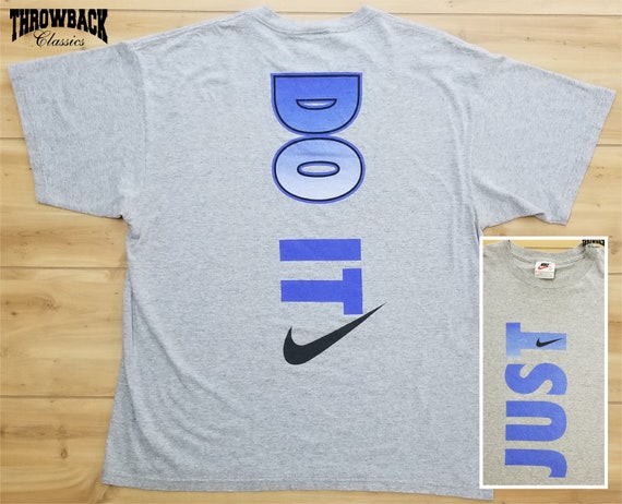Vintage Nike 90s Tee Shirt White Tag Big Spell Out Swoosh Logo