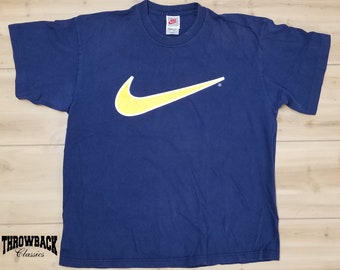 NIKE シャツ 80年代 ヴィンテージ 長袖 Tシャツ 青タグ 黒と白 ビッグ