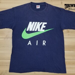 Vintage Nike Air 90s Tee Shirt Gray Tag Retro Spellout Fits Like Mens Size Small/Medium or Womens Oversize S/M image 1